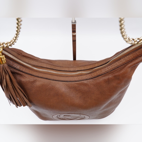 AX14❤️ GUCCI Cellarius Calfskin Soho Chain Hobo - Picture 2 of 13